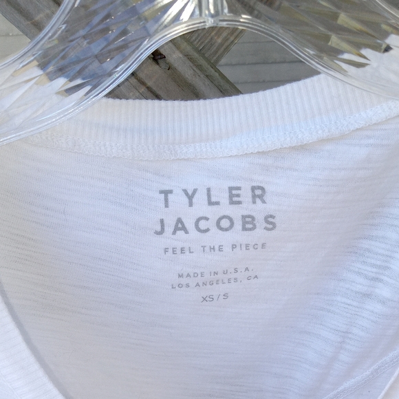 Tyler Jacobs Bad Habit Sleeveless White Top with Fringe Back - Picture 2 of 4
